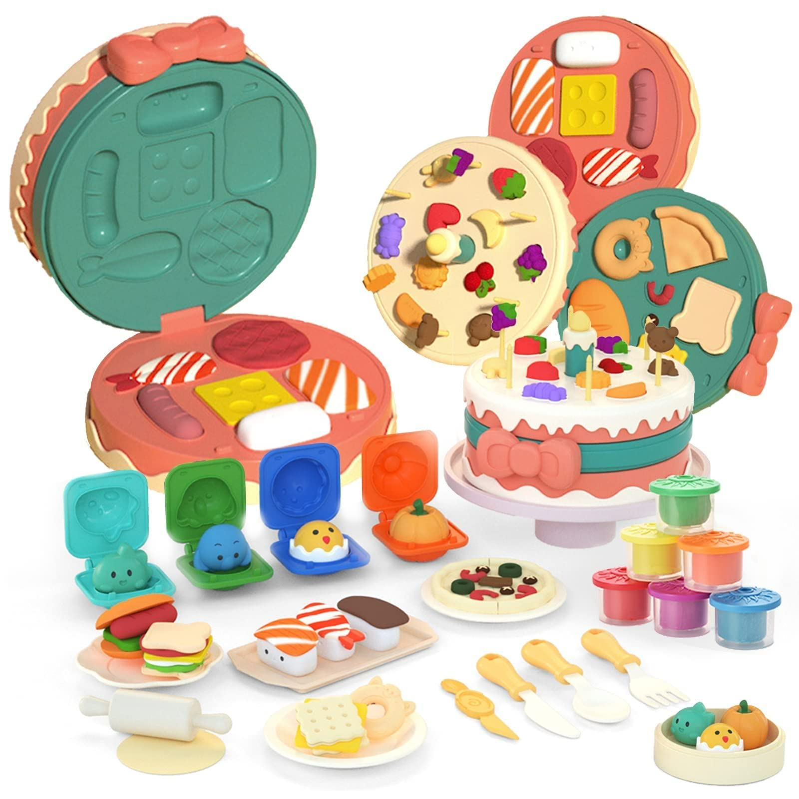 Sponsored Ad – X spring Color Dough Set, DIY Playdough Tool Set for Toddlers, Kitchen Creations Three layer Cake Machine with Molds and 6 Modeling Compound Dough, Birthday Party Pretend Toys for Kids Boys and Girls