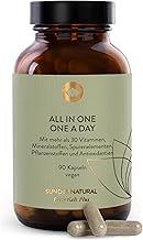 SUNDAY NATURAL Multivitamin Complex - All in One - Premium All-Round Supply with Only 1 Capsule: 30 A-Z Vitamins, Micronutrients - 90 Vegan Vitamin Capsules - Laboratory Tested and Without Unnecessary Additives