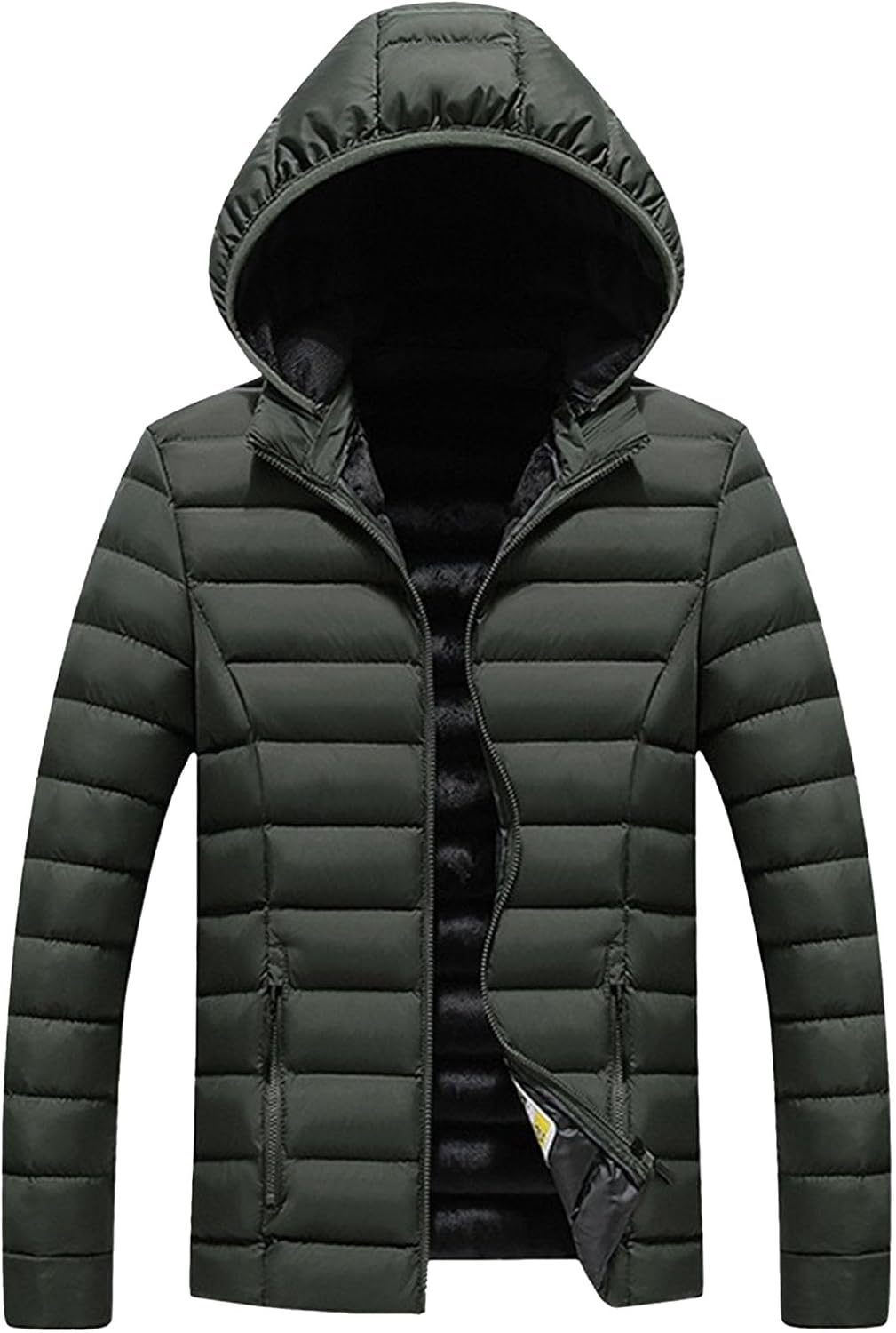 Men Detachable Hooded Casual Down Jacket Mid Long Slim Fit Cotton Padded Jacket Winter Elegant Business Down Coat