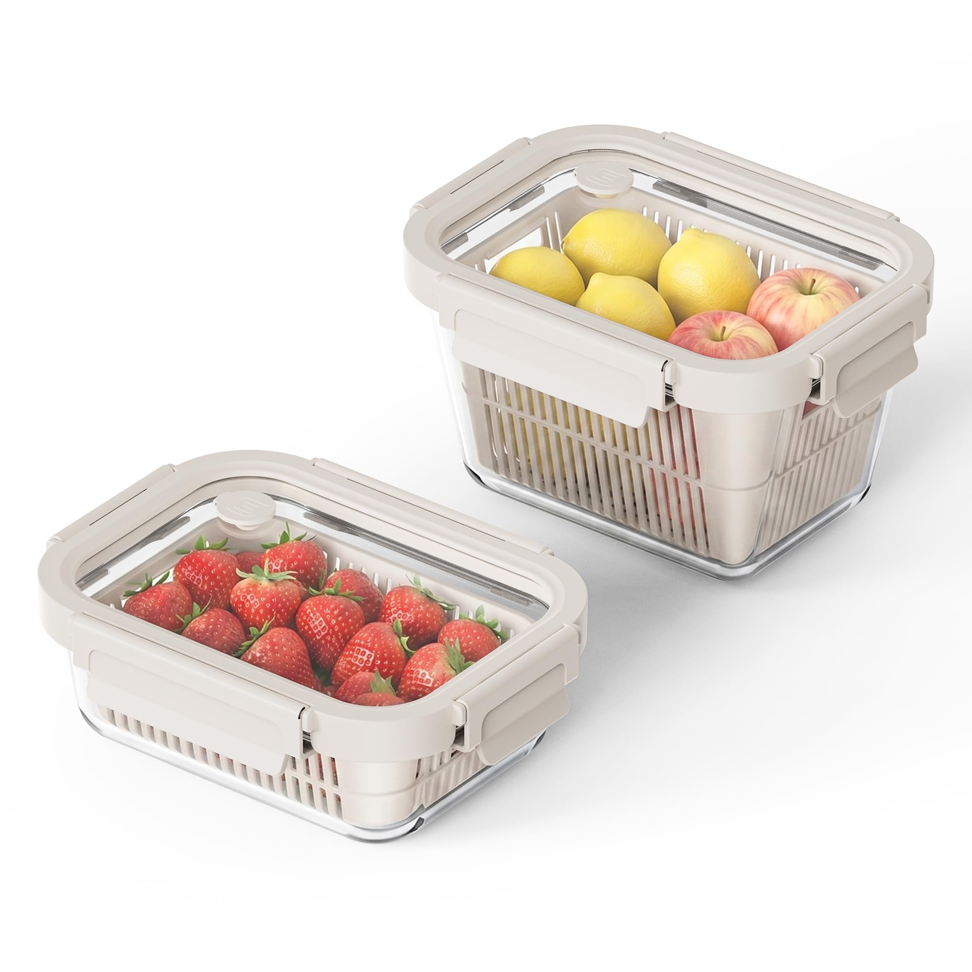 Amazon.com: GENICOOK Glass Fruit Storage Containers for Fridge, 2