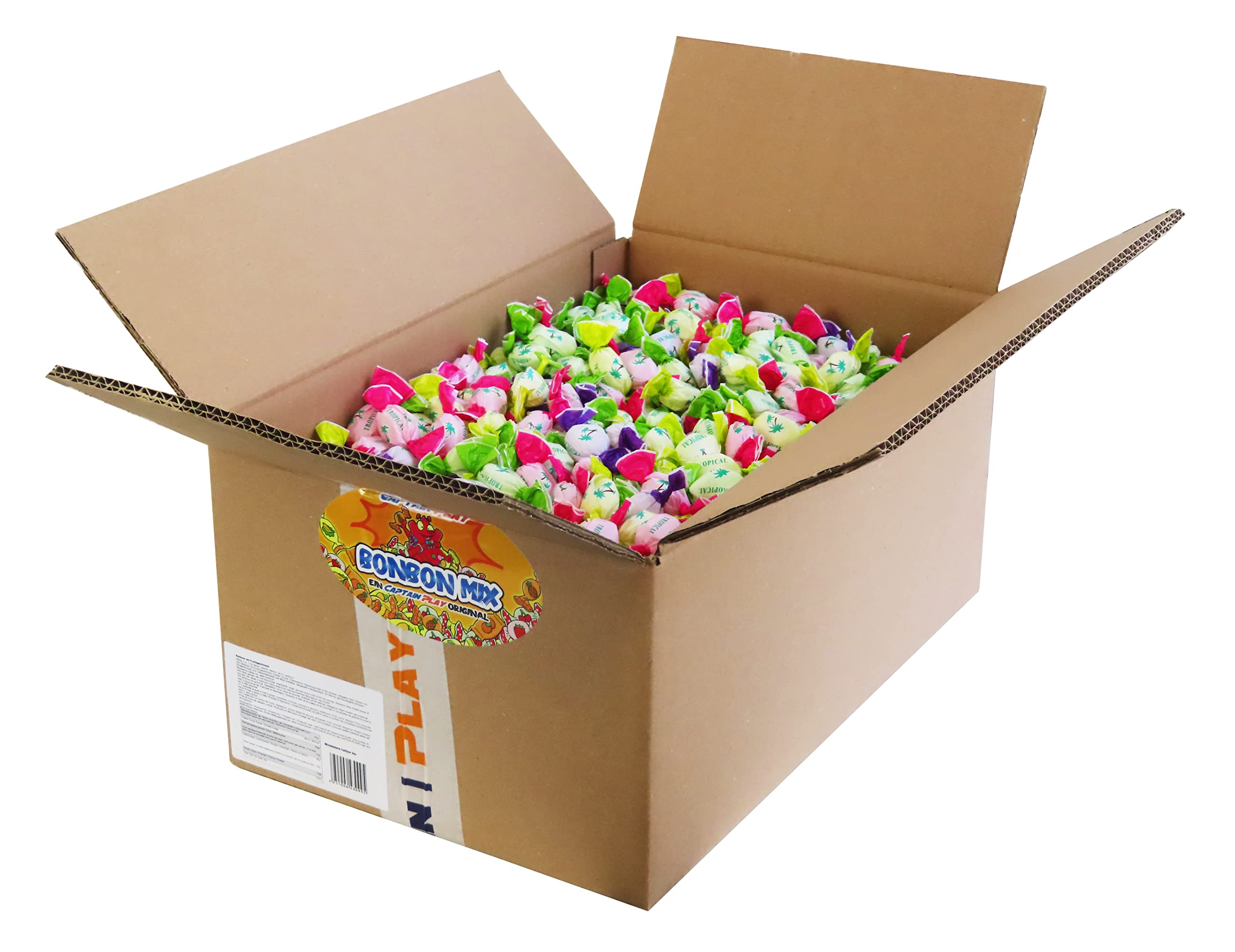 CAPTAIN PLAY Golosinas a Granel – Caja 6 kg, aprox. 1.100 piezas individualmente envueltas – Party Bag Fillers Cumpleaños, Halloween & Candy Bar