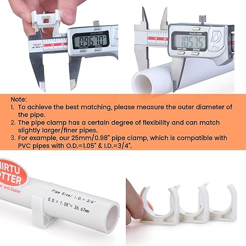 Miniatura 4 de Abrazaderas de tubo de PVC en forma de U de 50mm1.97" (gris), soporte de suspensión de manguera, alta resistencia para fontanería en el hogar,