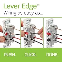 Vista 3 de Leviton Lever Edge - Interruptor basculante de 3 vías de 15 amperios, paquete de 10, E5603-MW, color blanco