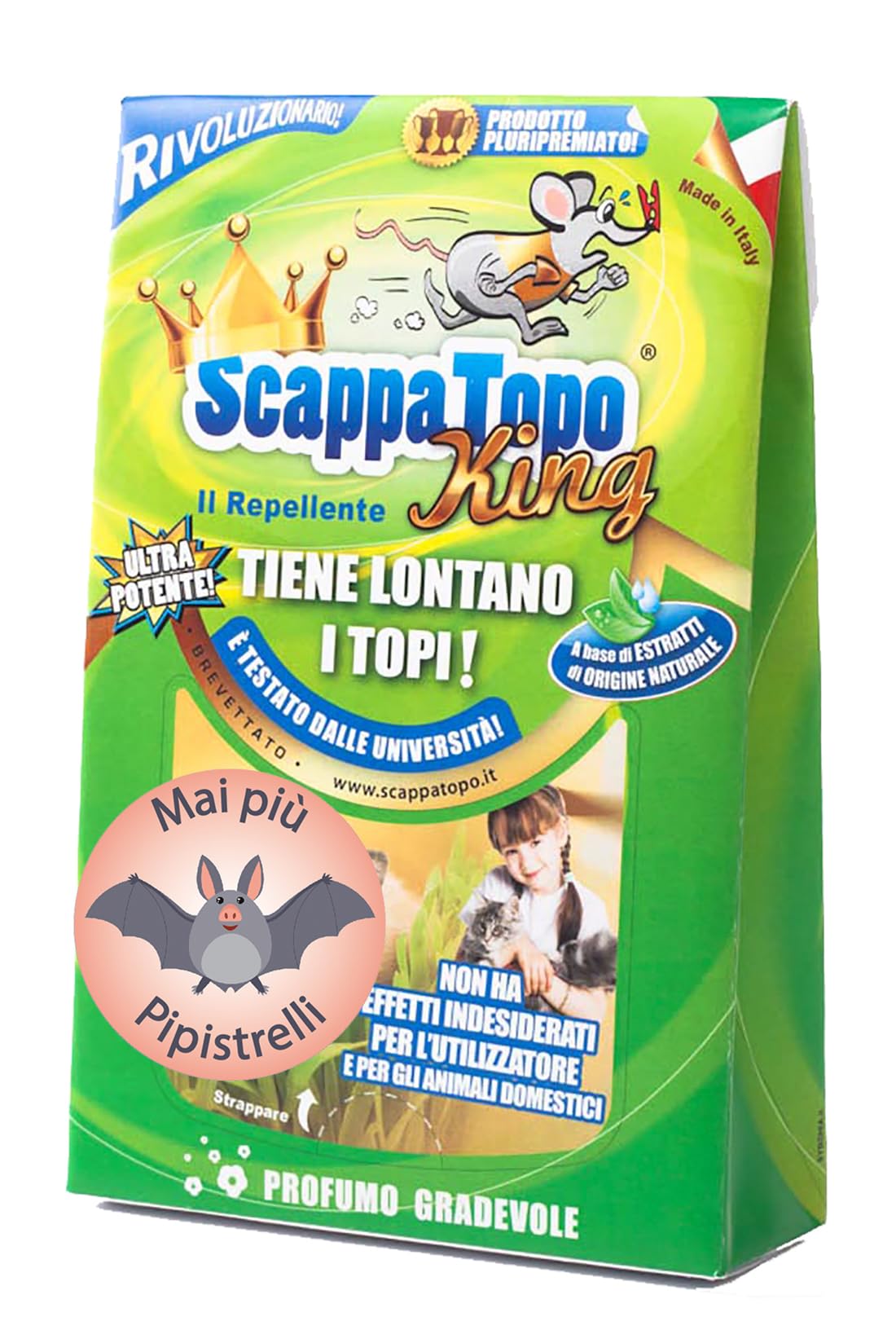 SCAPPATOPO IL BIO-REPELLENTE KING Pipistrelli da 100gr. Repellente Ecologico – Liberi dai pipistrelli in Modo Naturale - Repellente naturale (2 PEZZI)