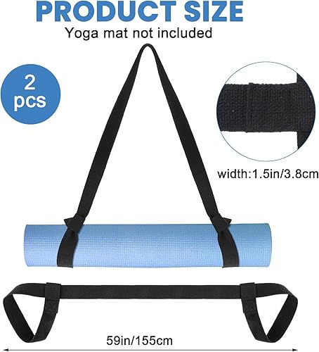 Miniatura 7 de 2 correas de transporte para esterilla de yoga, banda de fácil soporte, correa ajustable y duradera para llevar esterillas de ejercicio o