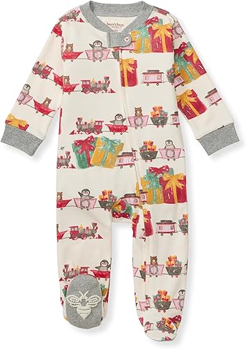 Burt's Bees Baby - Pijama de una pieza para bebé, niño, para dormir y jugar, algodón 100% orgánico, enterizo de una pieza con cremallera frontal