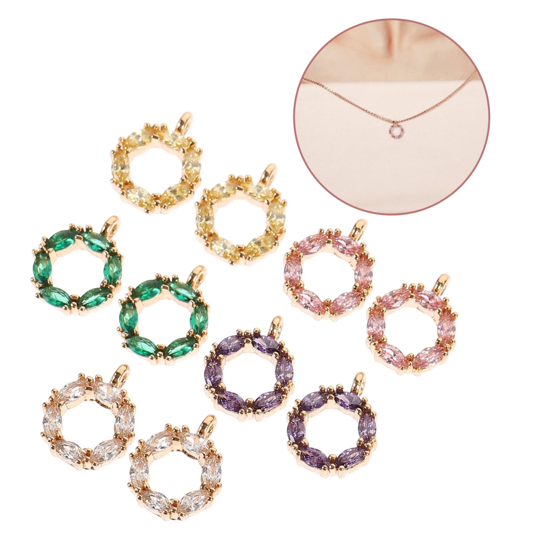 STOBOK 30pezzi Ciondoli Gioielli Fai Da Te Con Strass Per Orecchini Collane e Bracciali Decorazioni Eleganti e Pratiche Per Creazioni Personalizzate