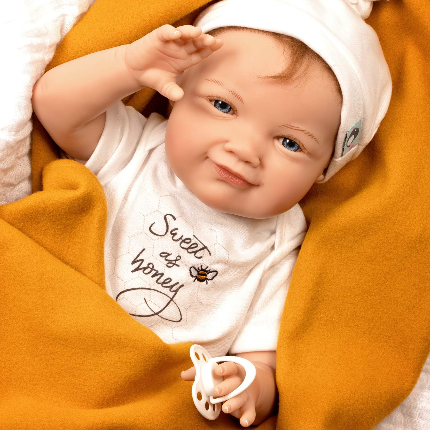 Paradise Galleries Reborn Toddler Doll Boy - Sweet As Honey, 5-Piece Reborn Doll Gift Set with Magnetic Pacifier, 3+