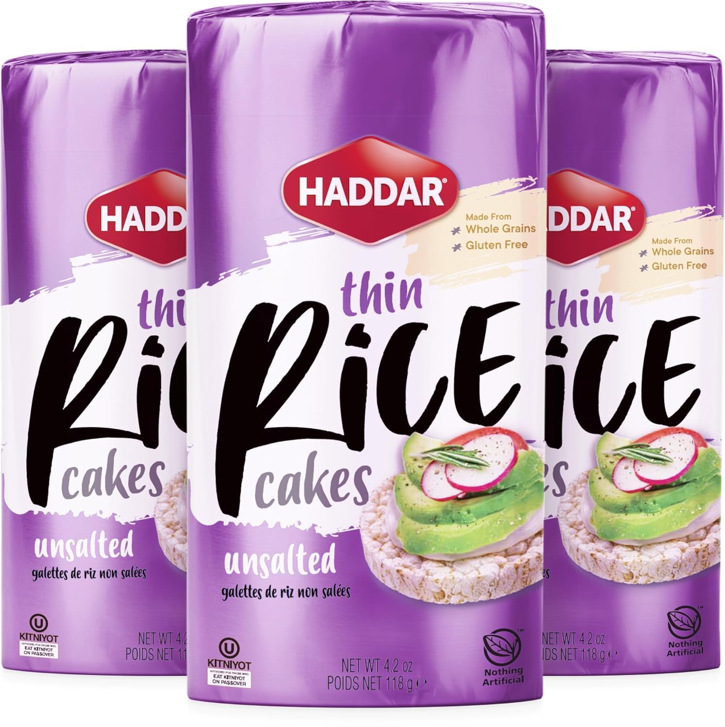 Amazon.com: Haddar Wholegrain Rice Cakes 4.2oz (3 Pack) Made From