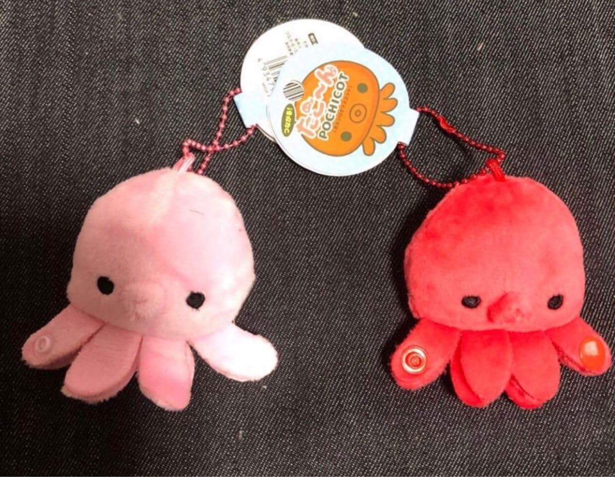 Amazon.co.jp: つながる たこ〜ん ボタン付きマスコットぬいぐるみ 2個