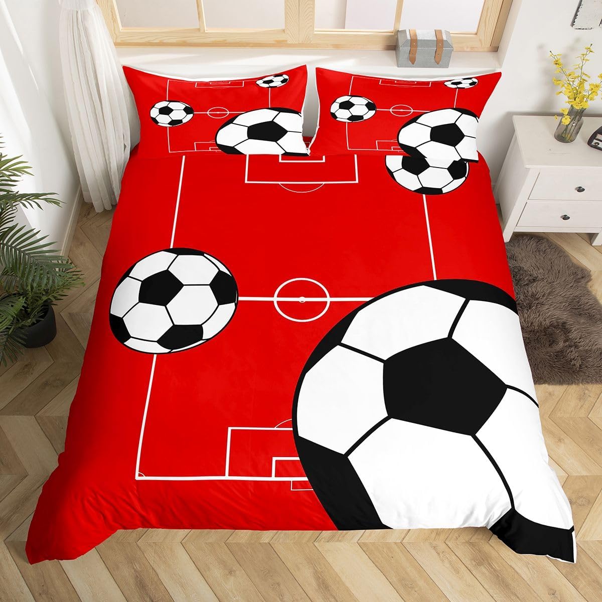 Erosebridal Dirt Bike Comforter Cover Queen Size Motorcycle Rider Duvet Cover Racing Motorbike Comforter Cover Racer Motocross Extreme Sports Quilt Cover Geometric Bedspread Cover for Kids Boys