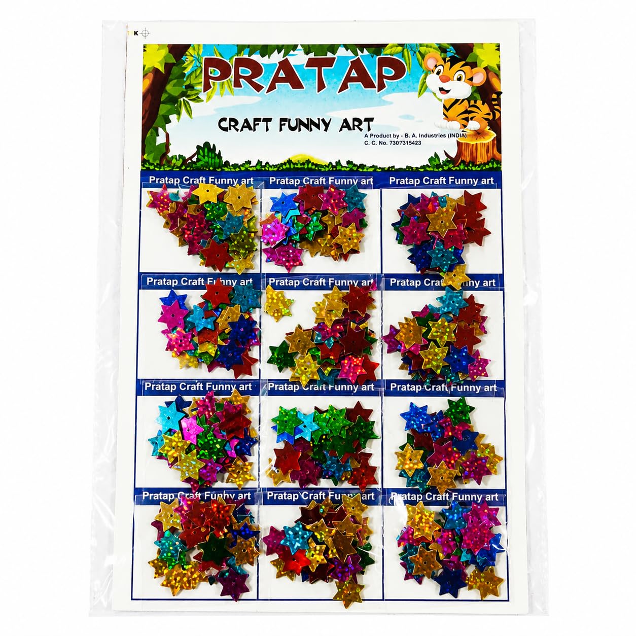 Funny Art Glitter Star Sequins for Art & Craft-12 Packets | Multicolor Sparkle Star Shapes for DIY Decoration, School Projects, Jewelry Making, Scrapbooking & Creative Activities for Kids-image-25