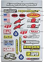 Vista 13 de Kungfu Graphics - Lámina universal de calcomanías de carreras con logos de patrocinador, 7.2 x 10.2 pulgadas