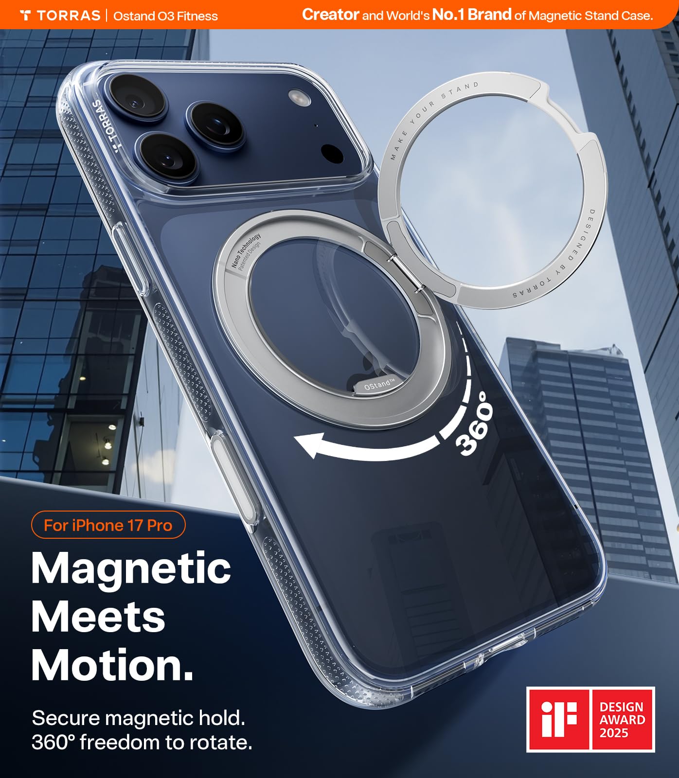 Amazon.com: TORRAS 360 Magnetic Stand for iPhone 17 Pro Case, [Fit