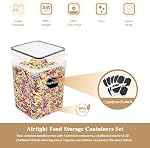 Grands contenants de stockage des aliments 5,2 L/175 oz, Wildone 4 Pièce BPA Contenants de stockage pour la farine, le sucre, les produits de cuisson, la cuisine & Conteneurs de garde-manger avec 20 Étiquettes
