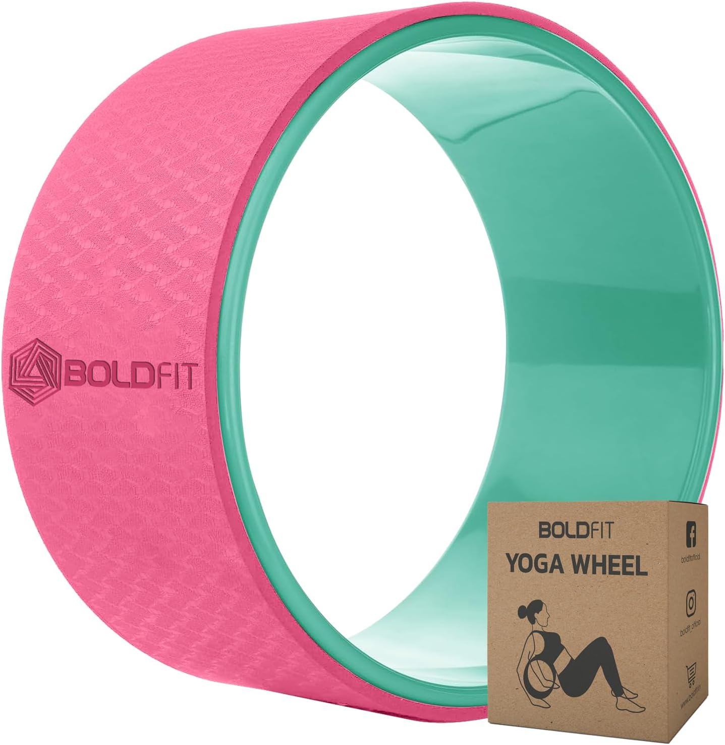Yoga Wheel For Stretching for Back Bends, Exercise, Workout, Accessories for Women & Men Exercise Roller Equipment for Home Workout, Yoga Chirp Wheel - 12Inch
