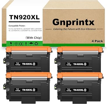 TN920XL TN920 Toner Cartridge Replacement for Brother TN920XL TN920UXXL TN-920 TN 920 Compatible with HL-L6210DW HL-L6210DWT MFC-L6810DW HL-L5210DW HL-L5210DWT HL-L5210DN Printer4 Pack, Smart Chip