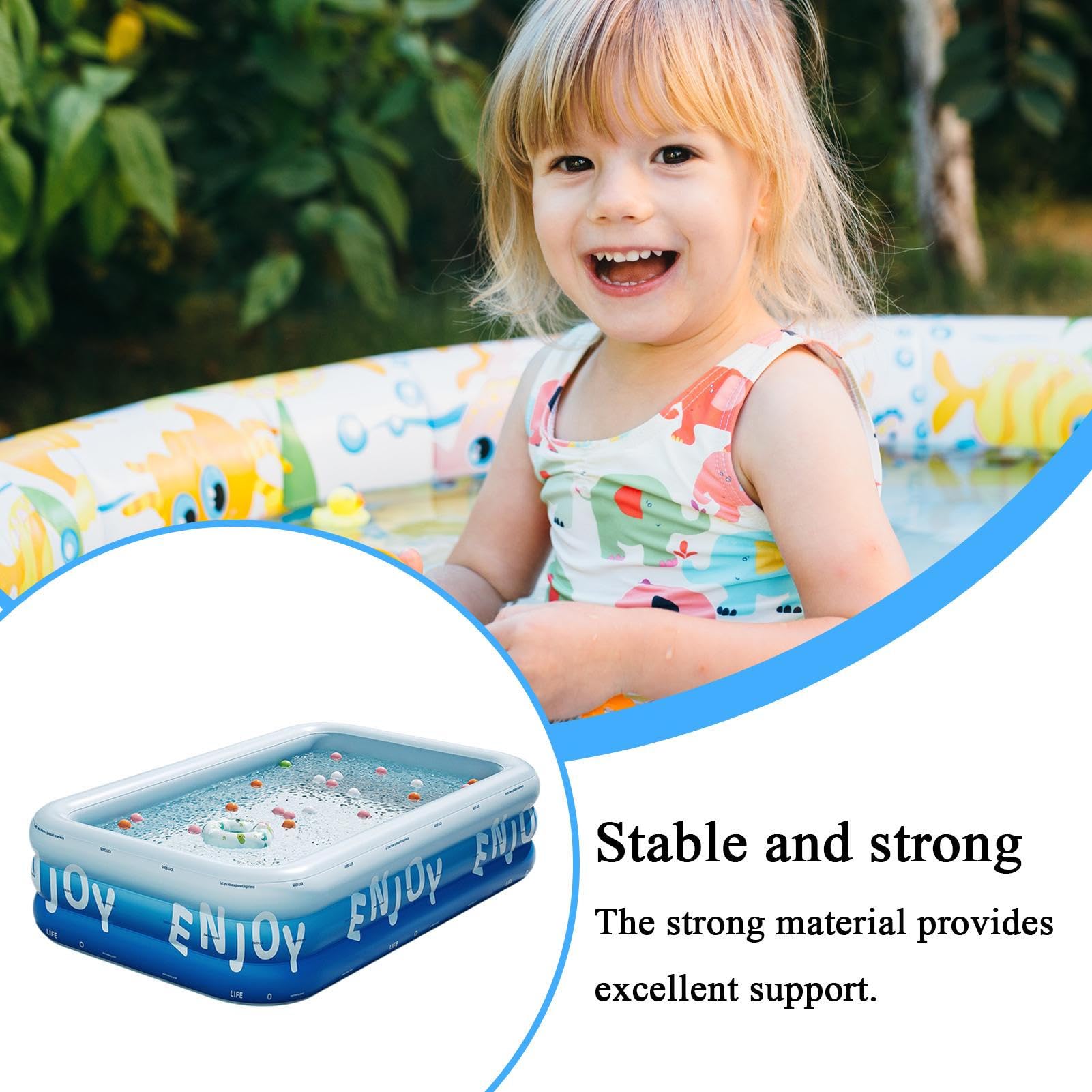 Piscina Gonfiabile Adulti Resistente Ispessita Trasportabile Gonfiabile | Piscina Gonfiabile Per Adulti E Bambini Relax Feste Estive All'Aperto In Cortile Giardino Portico Terrazza E Prato
