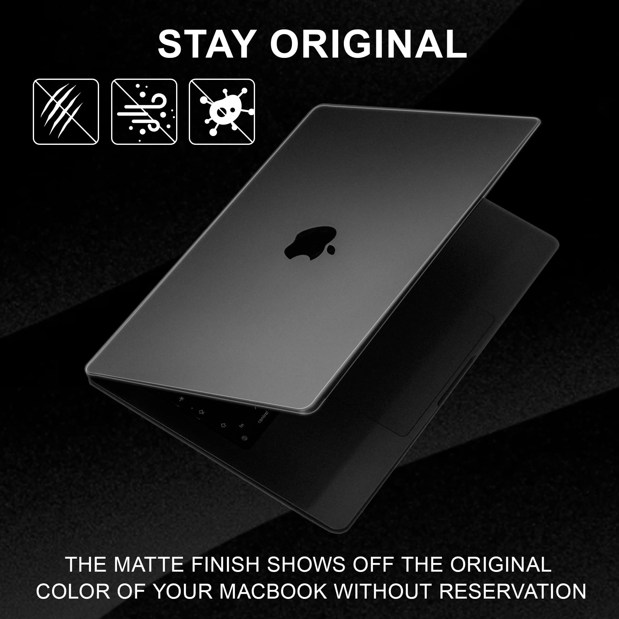GPXIIZ Cover Compatibile con MacBook Pro 16 Pollici M4 M3 M2 M1 Pro/Max Custodia 2024-2021 A3403 A3186 A2991 A2780 A2485, Case Cover Rigida Protettiva Plastica Ultra Sottile 16,2",Grigio Spazio Opaco