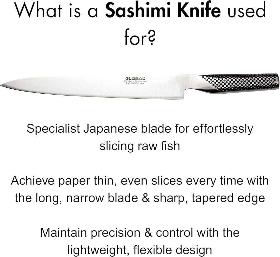 Amazon.co.jp: グローバル 刺身包丁 両刃 刃渡り 25cm G-47 : ホーム