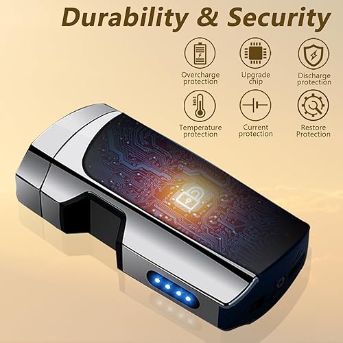 Miniatura 4 de TIKIUKI Encendedor eléctrico de inducción infrarroja a prueba de viento, encendedor de arco recargable por USB con indicador de batería, encendedor