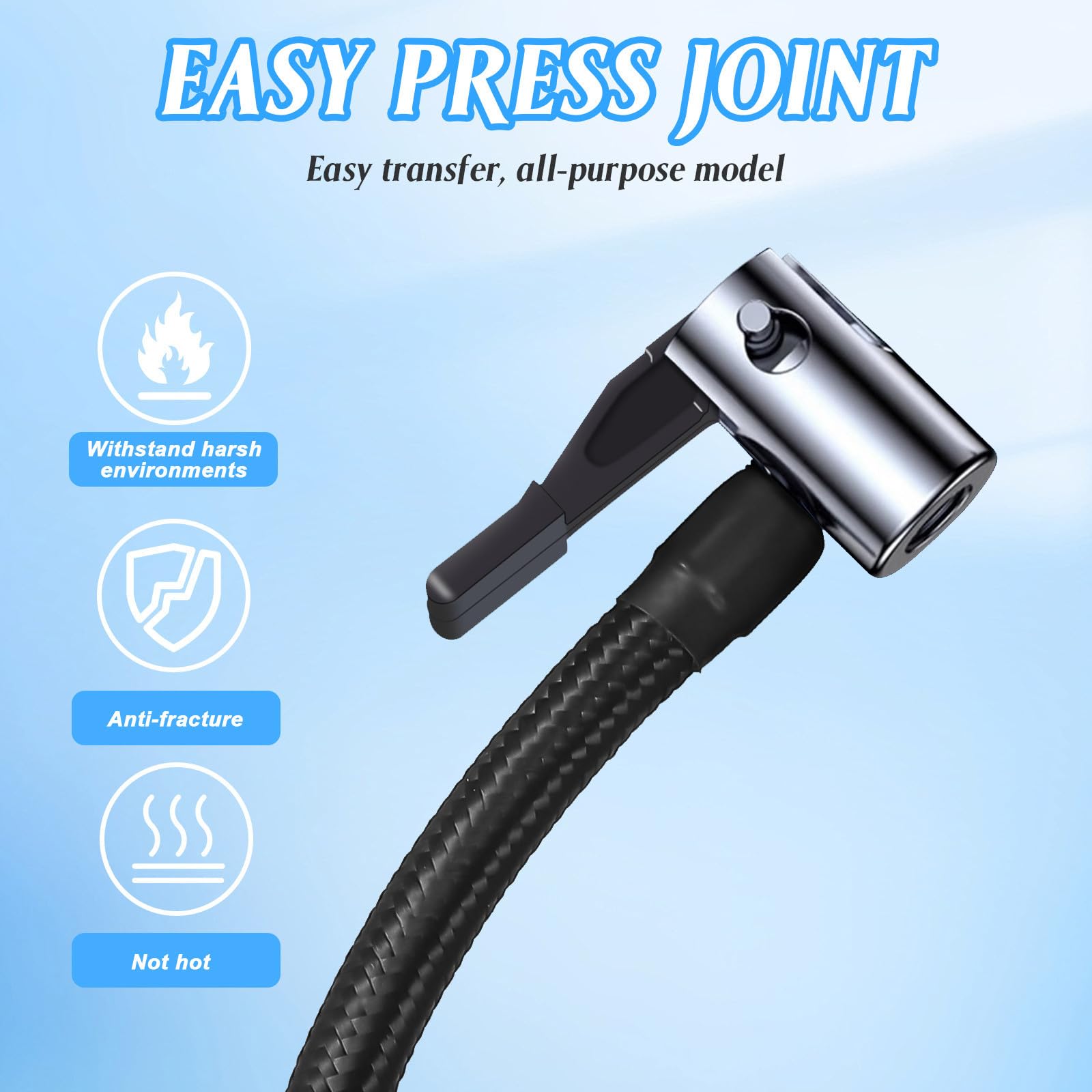 HEMOTON Inflador de Neumáticos para Bicicletas y Motocicletas con Sistema de Monitoreo en Real y Parada Automática, Material de Aleación de Aluminio y Abs