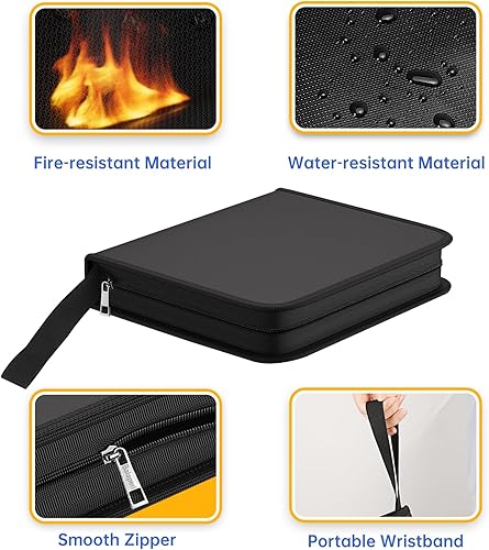 Miniatura 7 de Carpeta de tarjetas con mangas, carpeta ignífuga de 4 bolsillos, carpeta de tarjetas intercambiables de 400 bolsillos de doble cara, álbum de