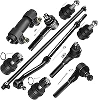 SCITOO 10-Pc Front Suspension Kit for Jeep Cherokee 1991-2001 & Comanche 1991-1992 - Ball Joints, Tie Rod Ends, Adjusting Sleeves