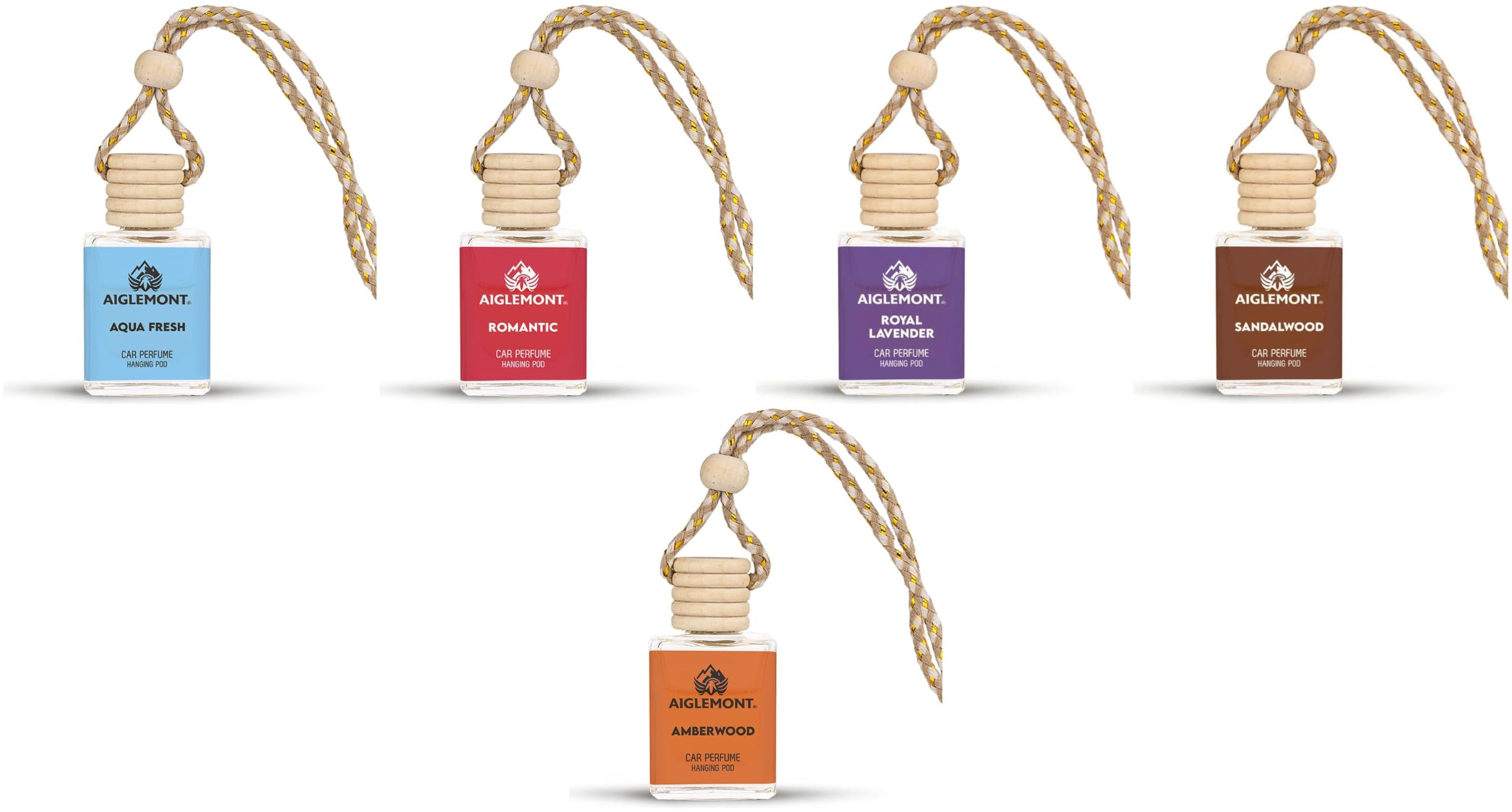 Car Perfumes combos | Aqua Fresh+ Romantic + Royal Lavender+ Sandalwood+ Amberwood| Combo of 5 | 10 ml Each-image-30