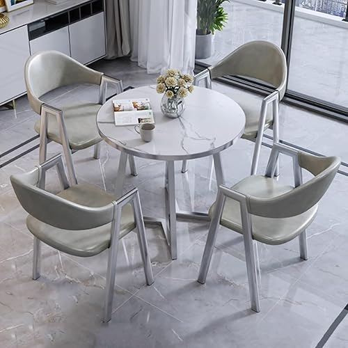 YVYKFZD Juego de mesa y silla para sala de recepción de oficina, juego de mesa de comedor de cocina y café, mesa de conferencias redonda simple para