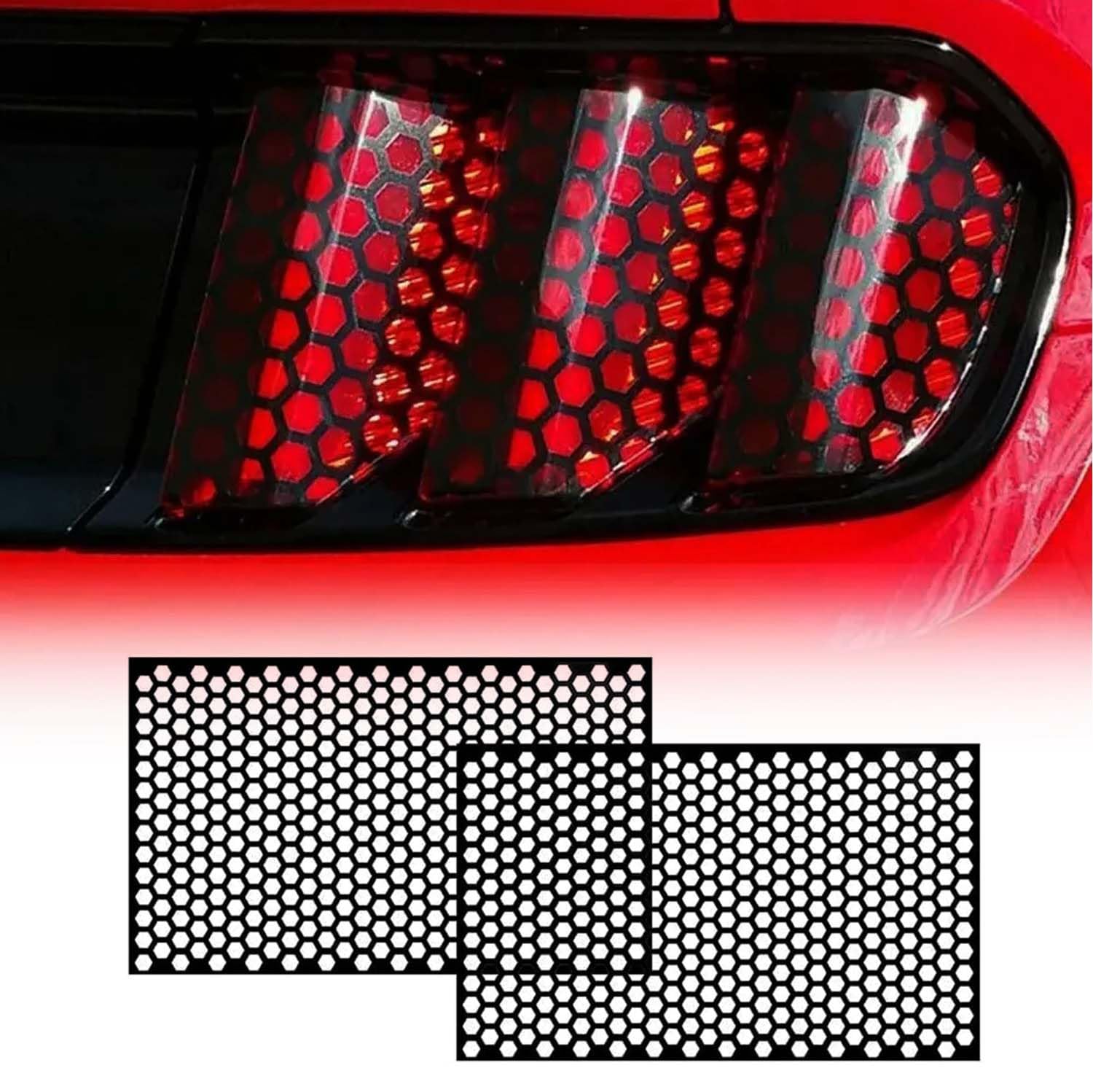 HLTTXS BMW Rücklicht Folie Wabenmuster - 2 Stück Aufkleber Für 1 2 3 5 6 7 Series