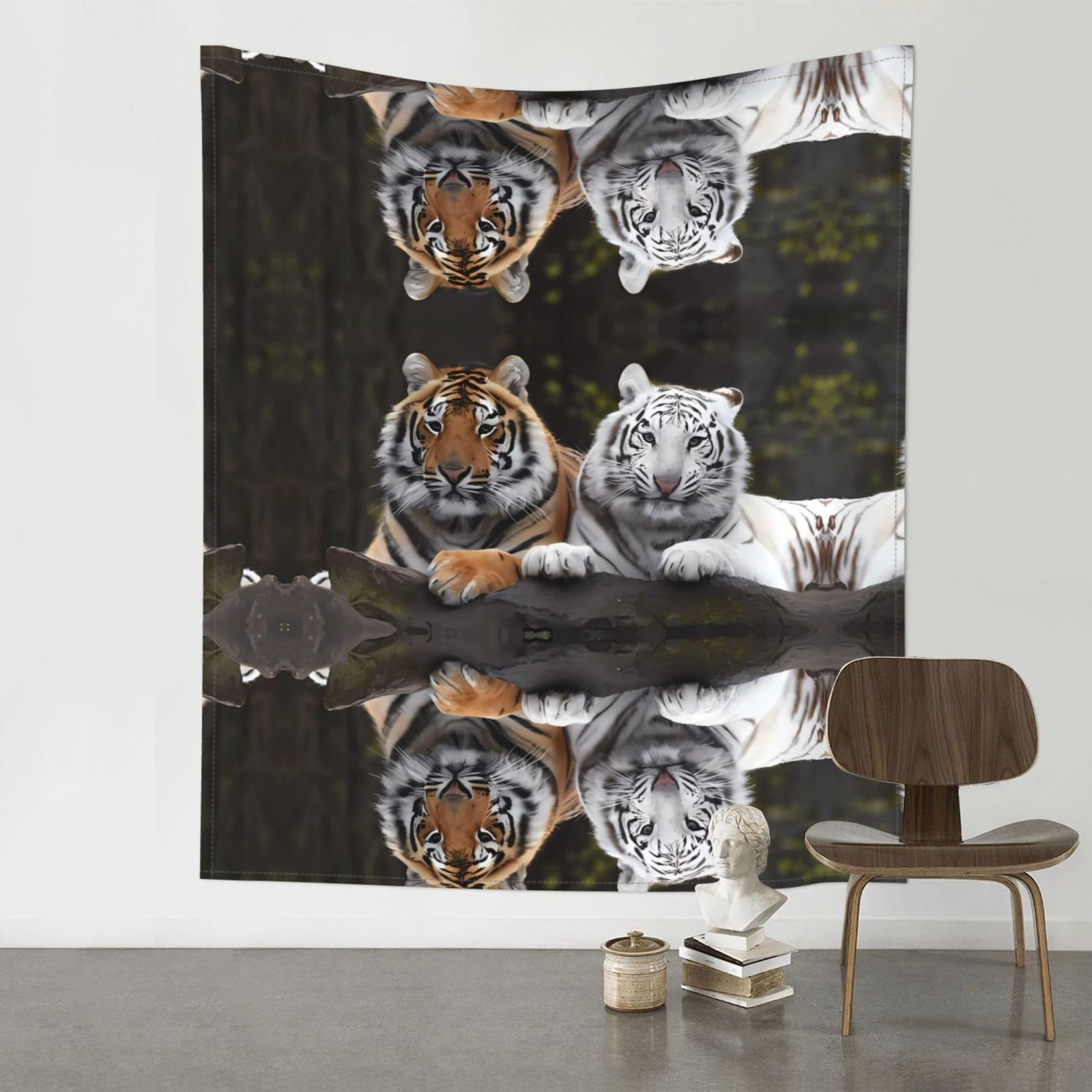 YYHHAOFA Tiger Couple Prints 60x51in Wall Tapestry Boho Chic Dorm Decor & Beach Throw Blanket