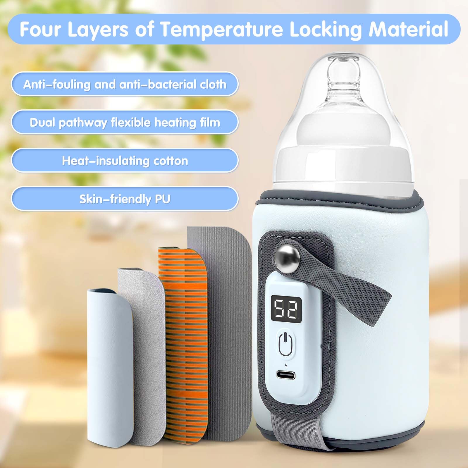 Luxury Lane Baby Bottle Flask Warmer Bottle Warmer Portable