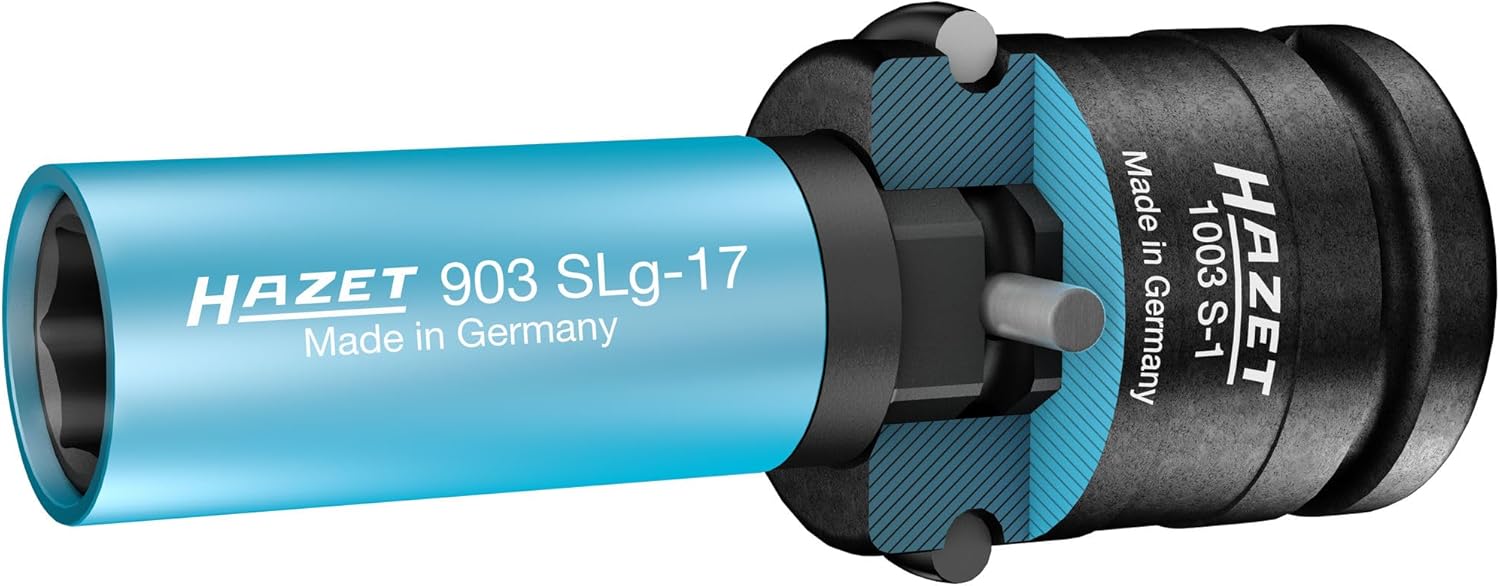HAZET Impact and Machine Screwdriver Socket Set 163-612/40, 40 Pieces, 3/4 Inch and 1/2 Inch Square, Inner TORX, XZN, Hex and Traction Profile, 24 mm External Hex