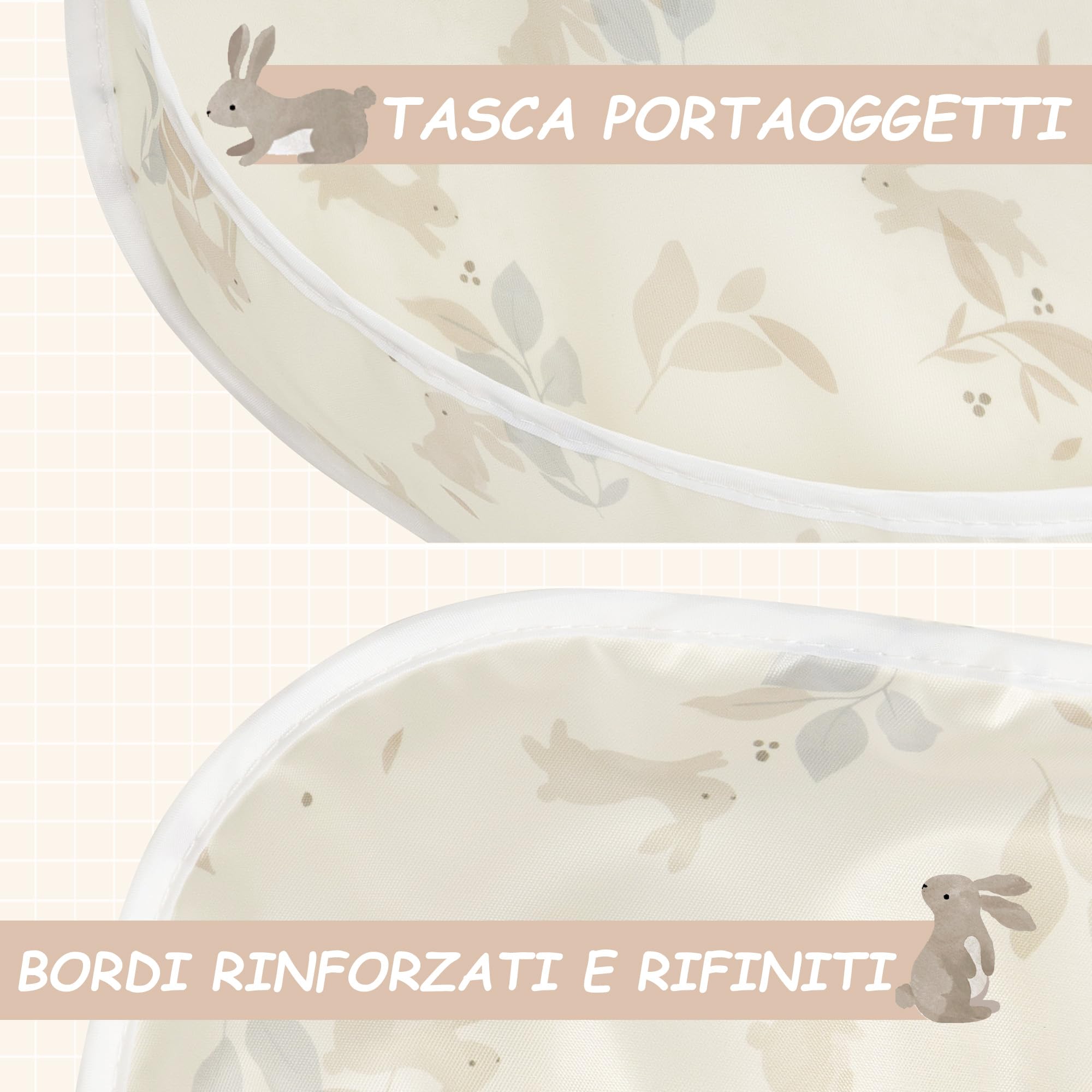 Little Dimsum Bavaglini Neonato Impermeabili con Tasca，Set di 3 Bavaglino Impermeabile per Alimentazione,Regolabile e Facile da Lavare per 6-36 Mesi(Coniglio&Foglie&Alpaca)