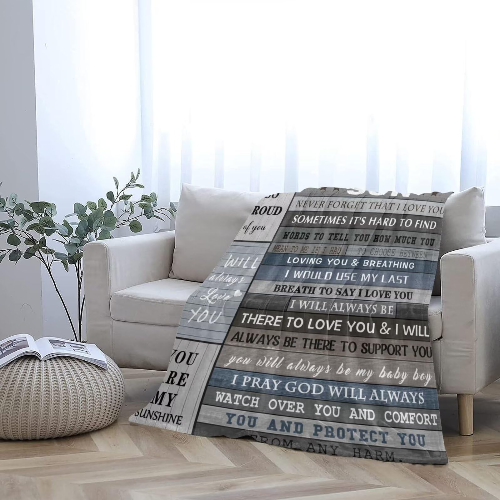 Craftique Decke Für Sohn – 127x152 Cm, Mikrofaser, Mit Liebevoller Botschaft, Geschenk Von Mama/Papa