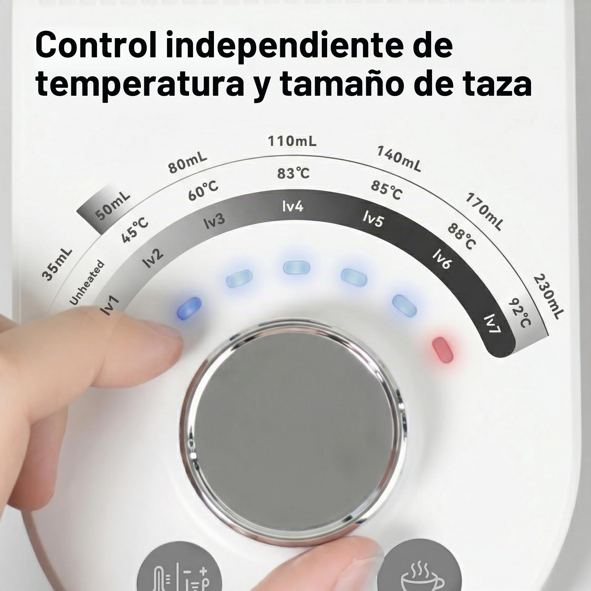 HIBREW H3C Cafetera Monodosis 3 en 1, 7 Niveles de Temperatura | Compatible con Ápsulas NS*/DG* y Café Molido, Depósito 1400ml Extraíble, Compacta para Casa Oficina Hotel