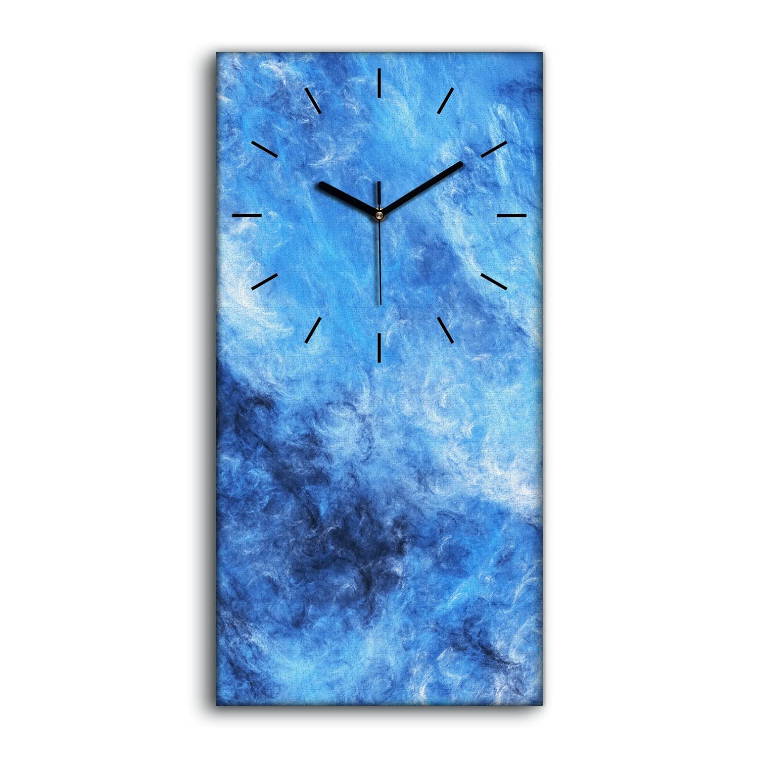 Horloge sur toile nuages bleus 30x60cm pour salon zen et chambre moderne