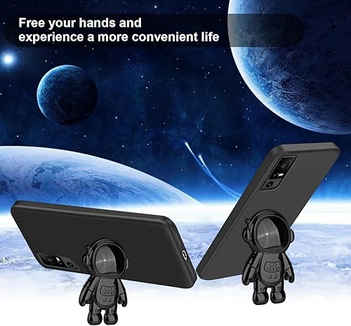 TCL 30XE - Funda protectora con soporte oculto de astronauta para TCL 30XE 5G, TCL 30 XE, chapado en 6D, diseño de dibujos animados, a prueba de