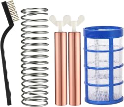 Pool Ionizer Copper Replacement Kit, 7Pcs Copper Anode Replacement Kit Solar Pool Replacement Copper Anode, 4 x 0.71 Inch Threaded M6, Includes Copper Anode, Threaded Basket,Spring,Wing Screw,Brush