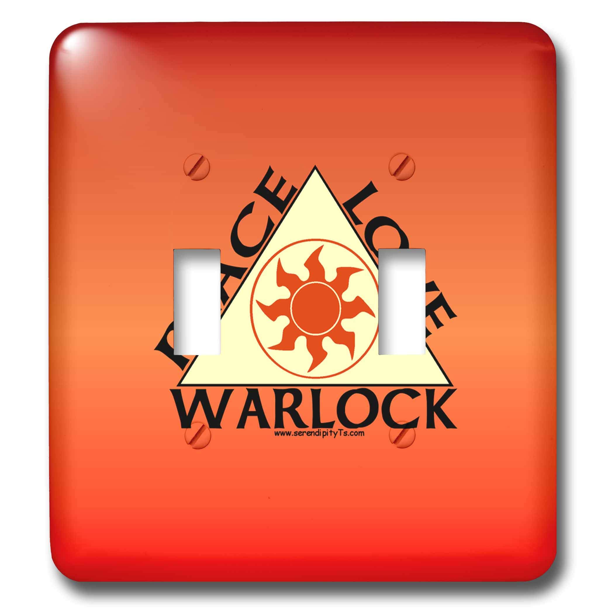 Double interrupteur Peace Love Warlock orange plaque de finition mur