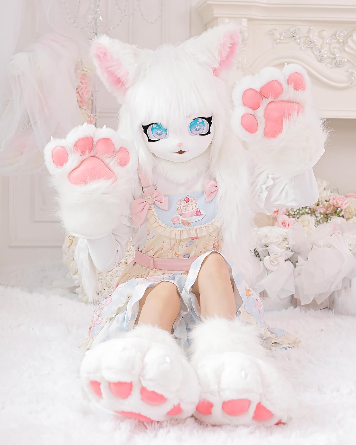 Cosplay Animal Cat Plastic Claws for Fursuit Feet Paw Shoes Furry Paw Slippers Adults Costume Accessories Set - Image 5