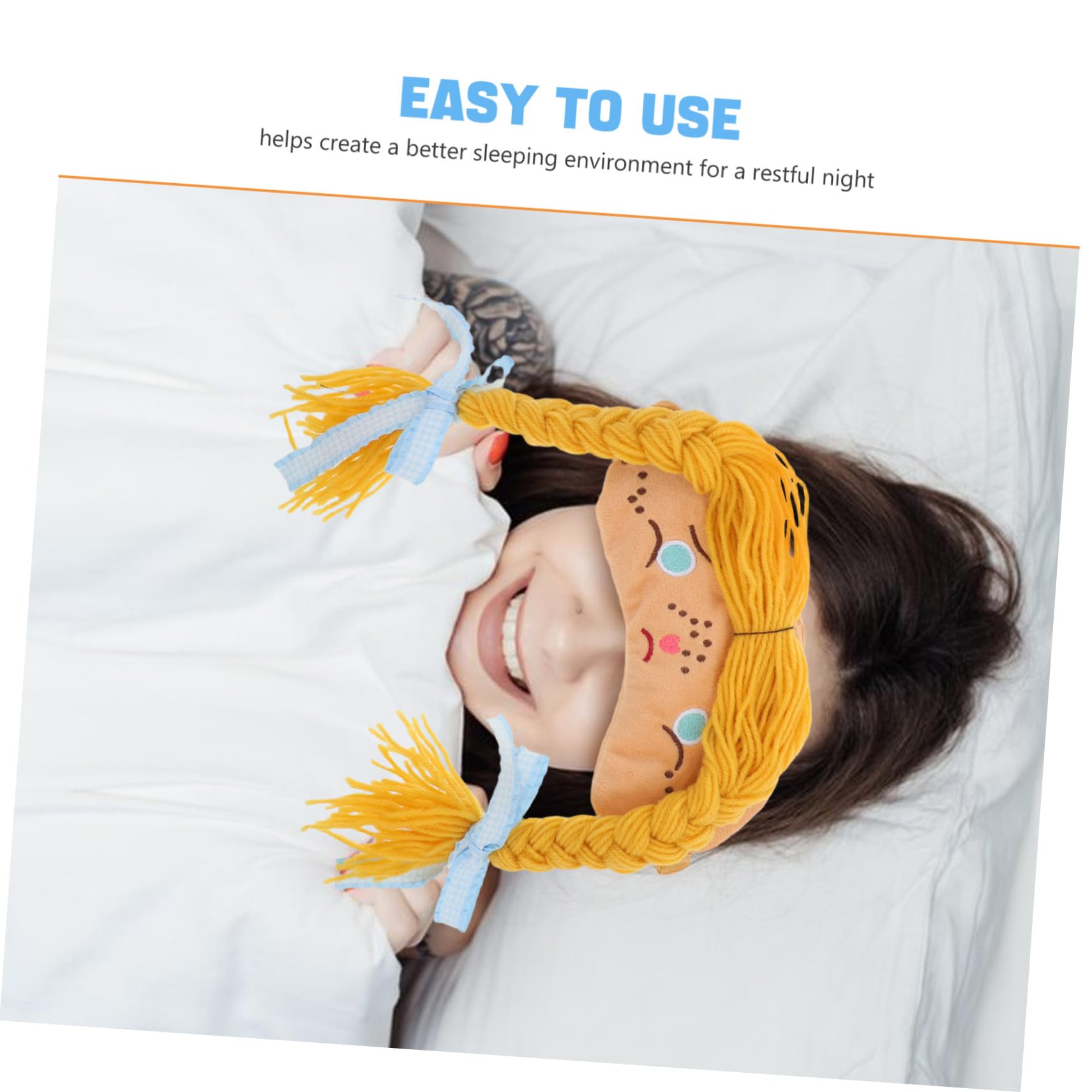 Masque de Sommeil Cartoon Mignon pour Filles Masque Occultant Doux et Léger avec Bande Élastique Cache-yeux pour Voyage Avion et Sieste