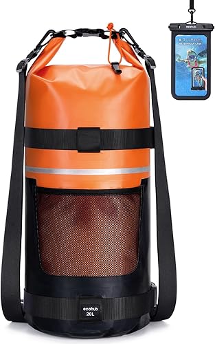 ECOHUB Bolsa seca impermeable para mujeres y hombres, 5L10L20L Roll Top Bolsa de almacenamiento ligera en seco Mochila para viajes, kayak,