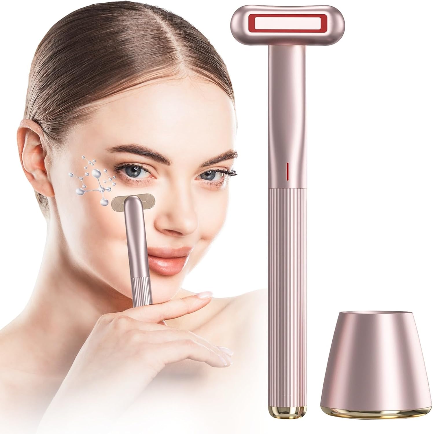 4-in-1 Facial Wand, 4 Colors LED Light Therapy for...