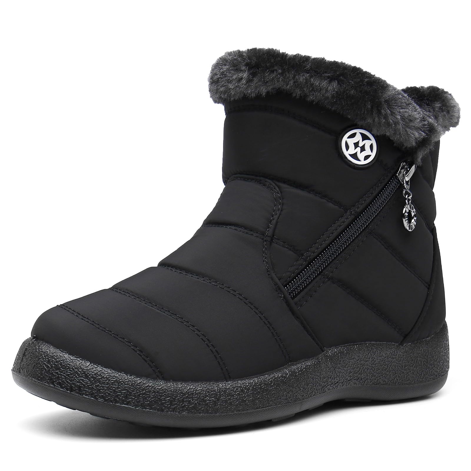 Hsyooes Stivali Donna Invernali Stivaletti Moda Stivali da Neve Foderato Caldo Scarpe da Inverno Impermeabili