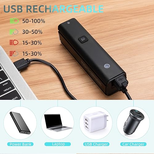 Miniatura 6 de ROCKBROS Luz de bicicleta de 1500 lúmenes para conducción nocturna, 5000 mAh USB-C recargable, aleación de aluminio IPX6, luz delantera impermeable
