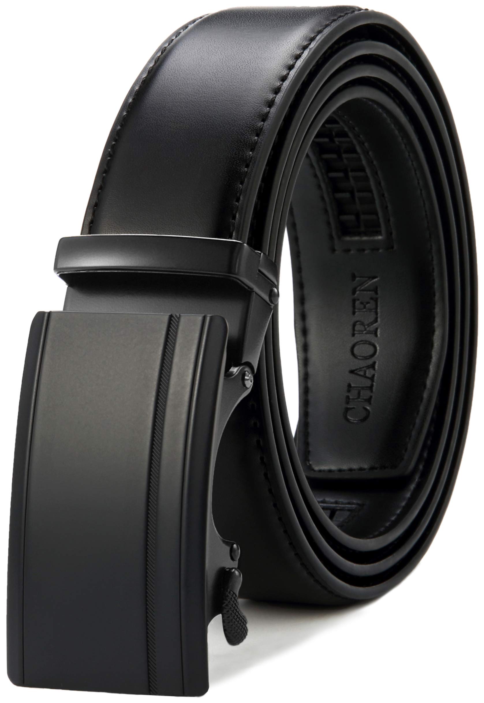 CHAOREN Cintura Uomo, Cintura Uomo Pelle Cricchetto Automatica Fibbia 35mm, Trim Regolabile per Adattars