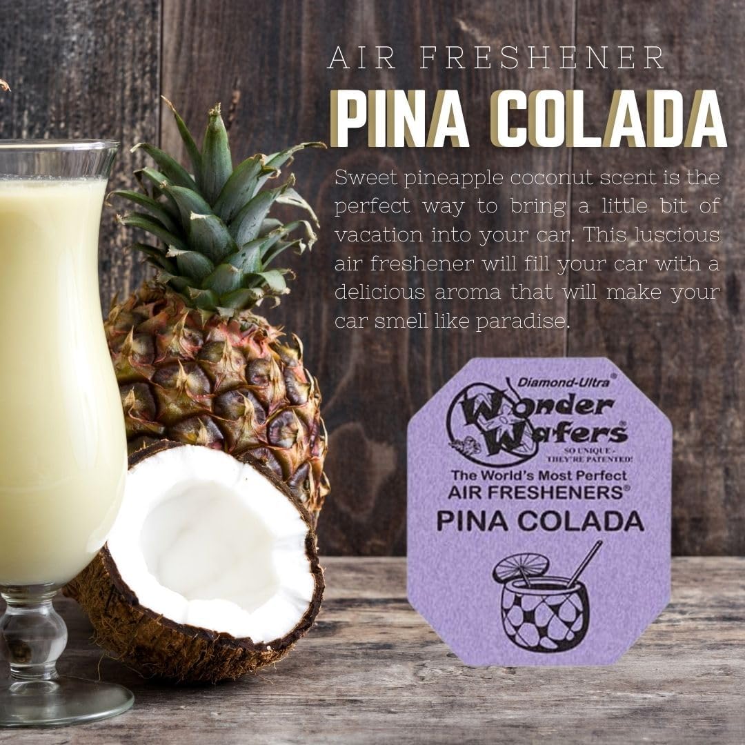 Wonder Wafers 250 Count Unwrapped Automobile Professional Use Air Fresheners Car and Truck Detail (Pina Colada)
