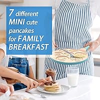 Vista 4 de Sartén de dinosaurio para huevos de 7 tazas, sartén para tortitas para niños, antiadherente, cocina, autos, camiones, molde para panqueques, molde